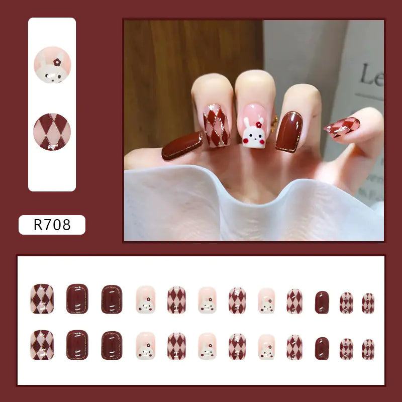 24-Piece 3D Nail Art Stickers Set for Manicure