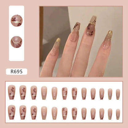 24-Piece 3D Nail Art Stickers Set for Manicure