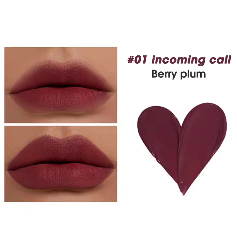 5 Colors Velvet Matte Waterproof Heart Shape Lip Gloss