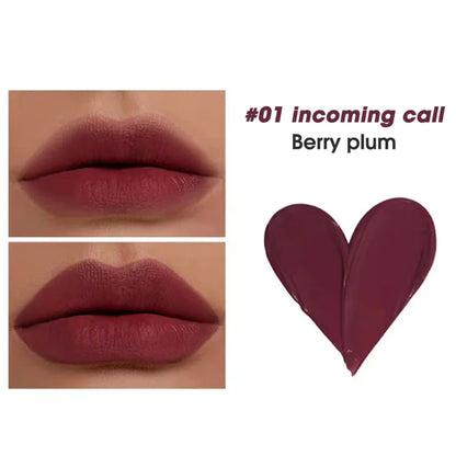 5 Colors Velvet Matte Waterproof Heart Shape Lip Gloss