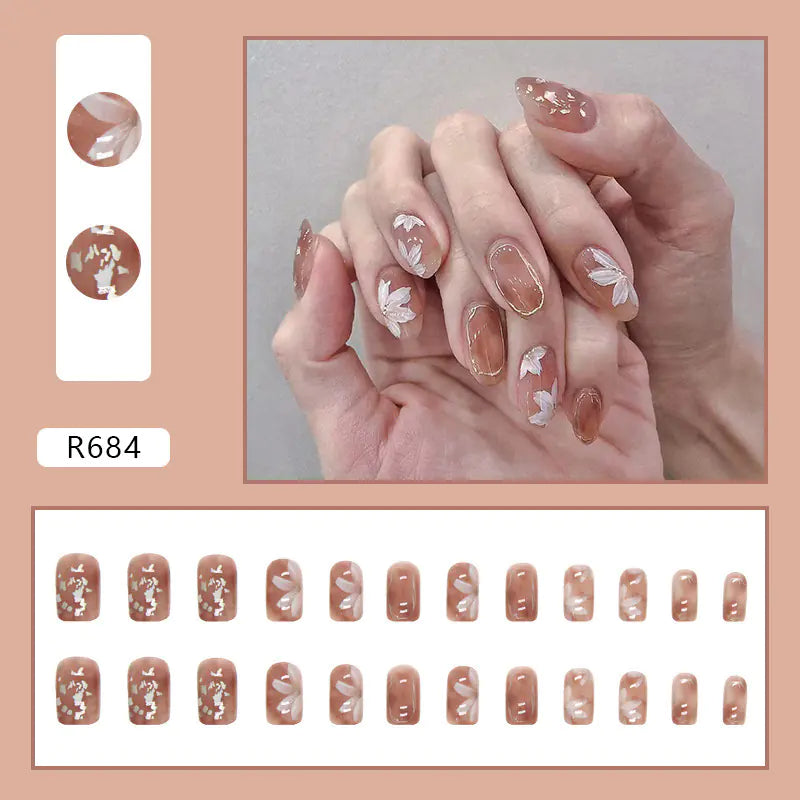 24-Piece 3D Nail Art Stickers Set for Manicure