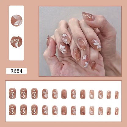 24-Piece 3D Nail Art Stickers Set for Manicure