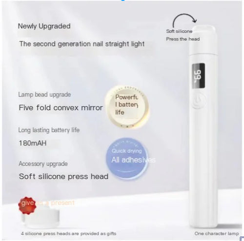 Portable Nail Lamp with Display and Fast-Dry Feature
