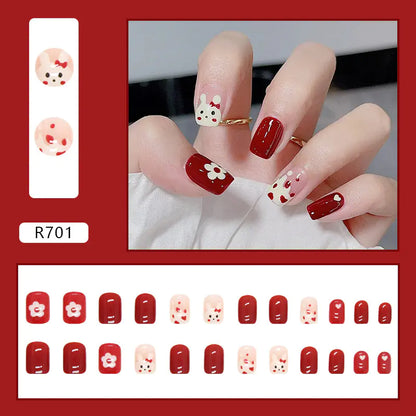 24-Piece 3D Nail Art Stickers Set for Manicure
