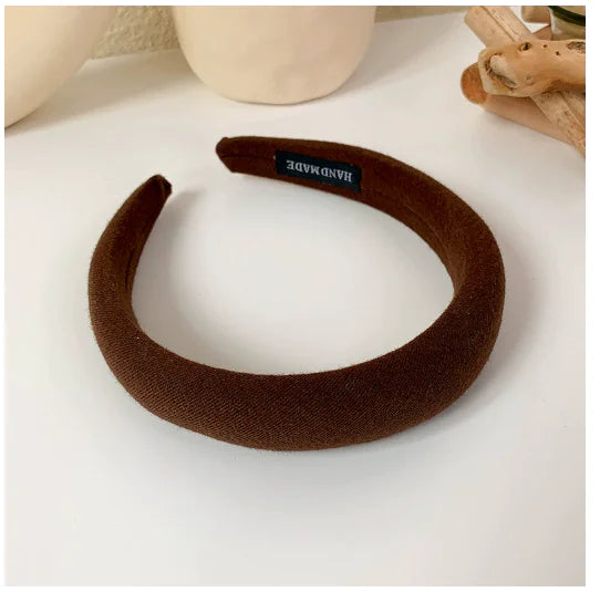 Thick Sponge Hairband for Women in Khaki (One Set)