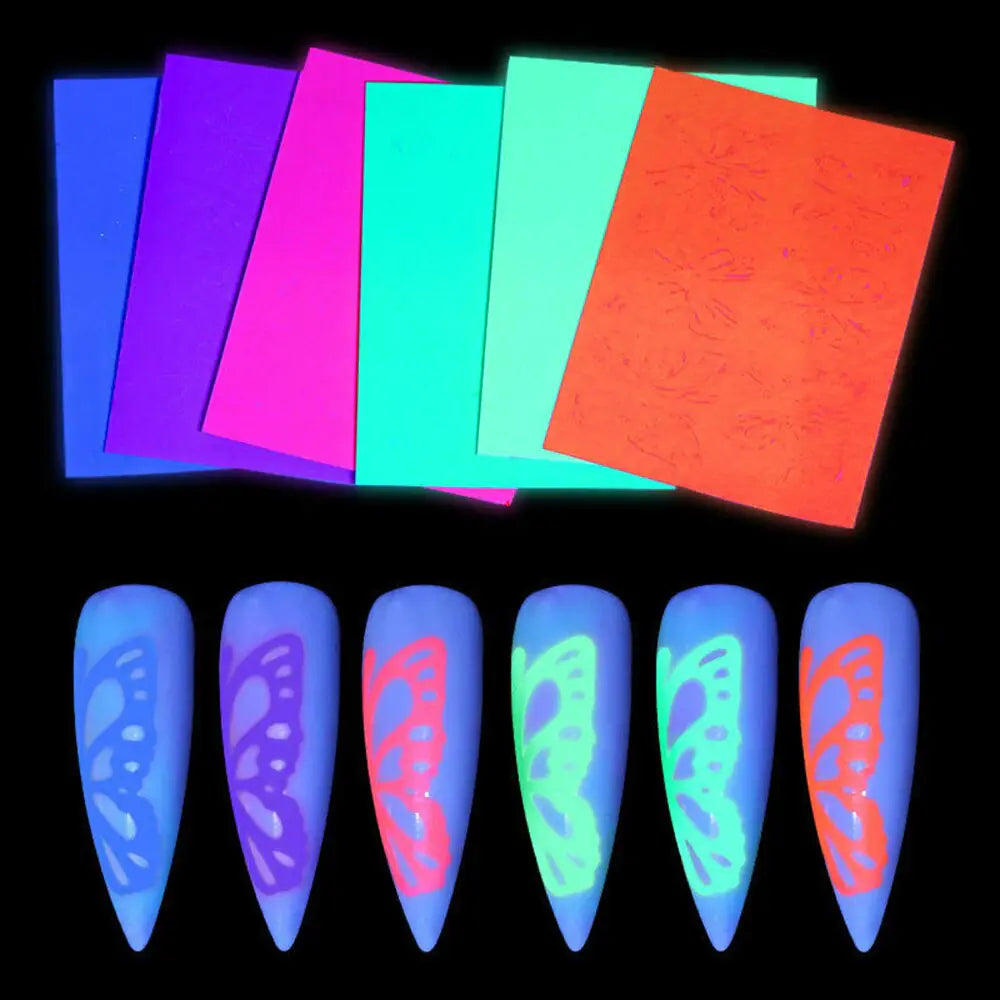 New Trendy Nail Flame Stickers with Adhesive (16 Colors)