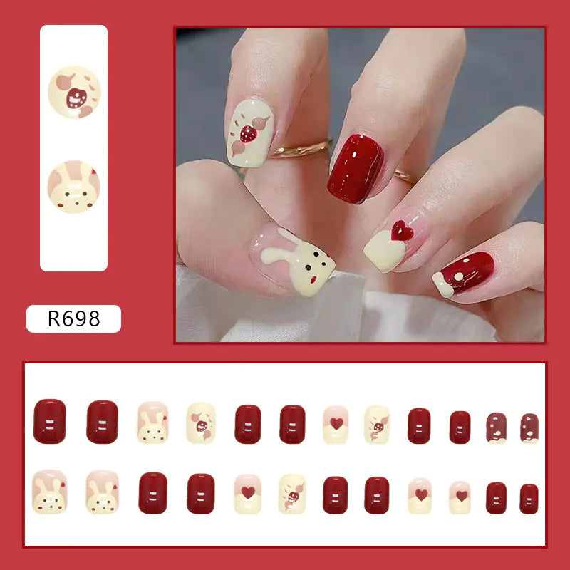 24-Piece 3D Nail Art Stickers Set for Manicure