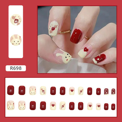 24-Piece 3D Nail Art Stickers Set for Manicure