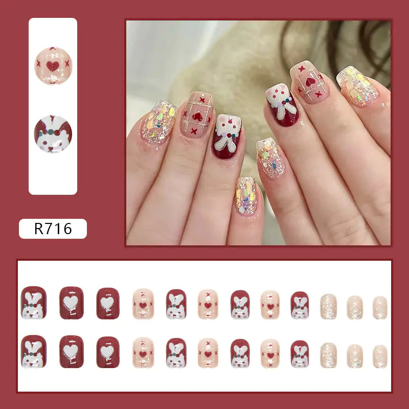 24-Piece 3D Nail Art Stickers Set for Manicure
