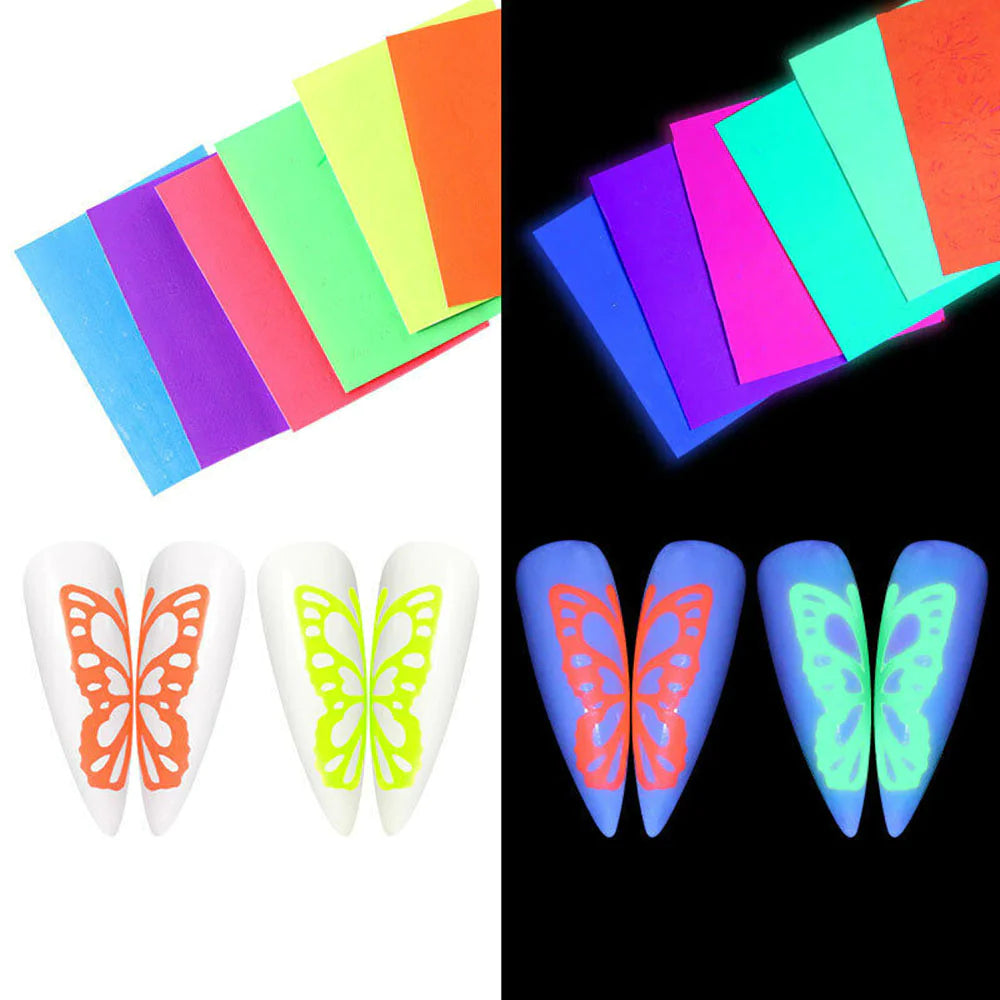 New Trendy Nail Flame Stickers with Adhesive (16 Colors)